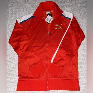 Puma Vibrant Orange Jacket with Gold Logo